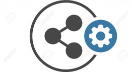 Share icon with settings sign. Share icon and customize, setup, manage, process symbol